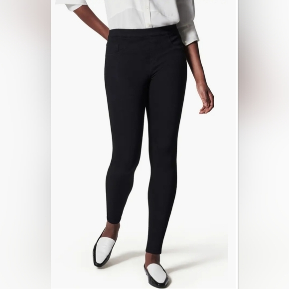 SPANX Denim - SPANX Women's Black Skinny Jeans Sz Large New Business Casual Stretch